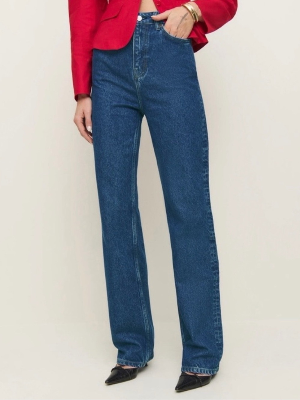 NWT Reformation Wilder High Rise Wide Leg Jeans in Cleary - Size 26